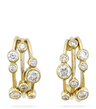 Boodles Yellow Gold And Diamond Raindance Hoop Earrings