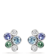 BOODLES WHITE GOLD AND DIAMOND RAINDANCE WATERCOLOUR CLUSTER STUD EARRINGS