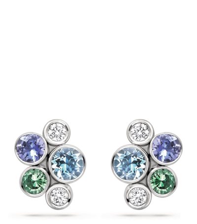 Boodles White Gold And Diamond Raindance Watercolour Cluster Stud Earrings