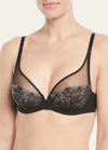 SIMONE PERELE DELICE TWO-PART FULL-CUP SHEER PLUNGE BRA