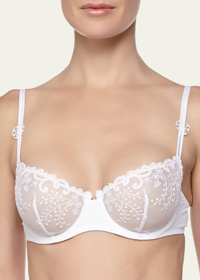 Simone Perele Delice Embroidered Demi Bra In White