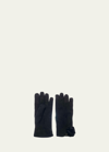 Bergdorf Goodman Men's 980 Lambskin Leather Gloves In Black