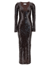 16arlington Solaria Sequin Midi Dress In Brown