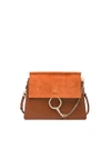 Chloé Chloe Medium Faye Suede & Calfskin Shoulder Bag In Brown