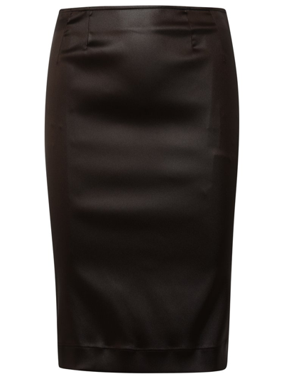 Dolce & Gabbana Tight Midi Skirt In Brown