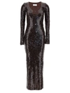 16arlington Solaria Sequin Midi Dress In Brown