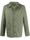 Apc A.p.c. Buttoned Shirt Jacket In Green