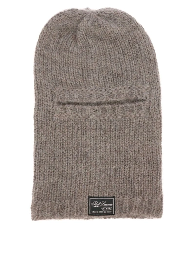 Raf Simons Mohair Balaclava In Brown