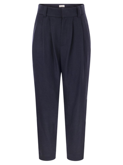 Brunello Cucinelli Tapered Pants In Navy