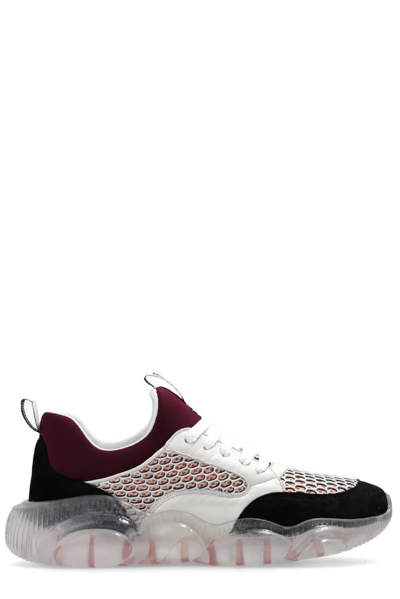Moschino Panelled Mesh Low-top Sneakers In Pink