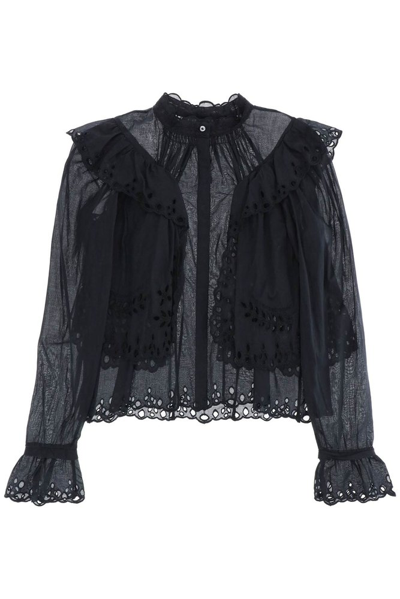 Isabel Marant Étoile Kelmon Blouse With Embroideries In Black