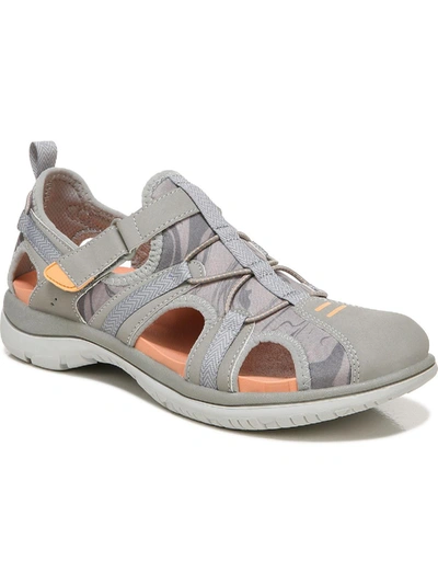 Dr. Scholl's Shoes Adelle Trek Womens Faux Leather Ankle Strap Sport Sandals In Grey