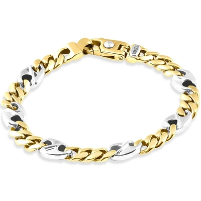 Pompeii3 Men's Figaro 14k Gold (43gram) Or Platinum (70gram) 8mm Link Bracelet 8.25"