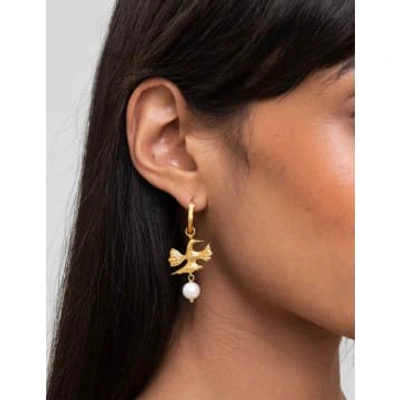 Shrimps Clothing Gold And Cream Ella Earrings