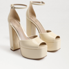 Sam Edelman Kori Ankle Strap Peep Toe Platform Sandal In White