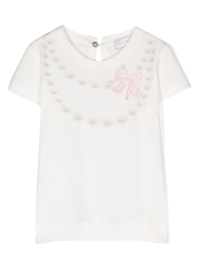 Monnalisa Babies' Abstract-print Cotton T-shirt In White