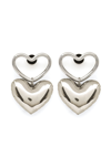 Nina Ricci Blow Up Heart-charm Earrings In Silver