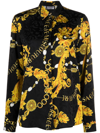 Versace Jeans Couture Logo Couture Print Blouse In Black