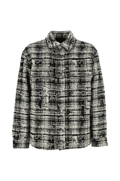 Amiri Tweed Blouson Jacket In Black