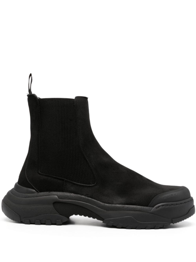 Gmbh Faux-suede Chelsea Boots In Black