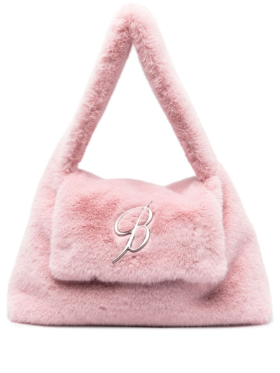 Blumarine Logo-lettering Slouch-body Tote Bag In Pink