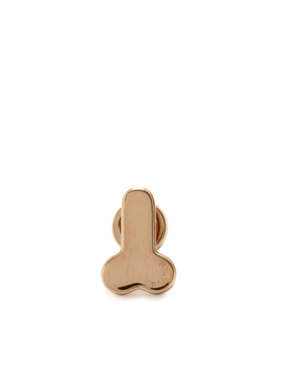 Jw Anderson Penis Stud Earring In Gold