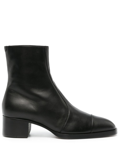 Dsquared2 Zip-up Leather Ankle Boots In Black