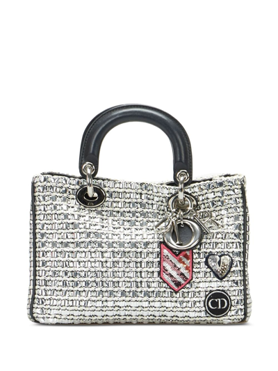 Pre-owned Dior Lady  Embellished Tote Bag In Silver