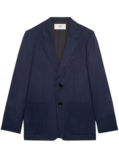 Ami Alexandre Mattiussi Single-breasted Tailored Blazer In Blue