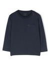 Fay Long-sleeved Cotton T-shirt In Blue