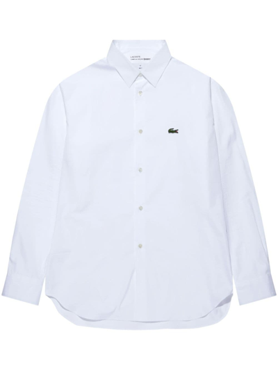 Comme Des Garçons Shirt X Lacoste Logo-patch Cotton Shirt In White