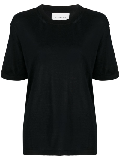 Armarium Crew-neck Wool T-shirt In Black