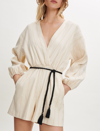 MAJE LINEN AND COTTON BLEND PLAYSUIT FOR SPRING/SUMMER