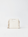 Maje Ecru Mini M Croc-embossed Leather Shoulder Bag 1 Size In Ecru