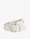 ISABEL MARANT ISABEL MARANT WOMEN'S CHALK/SILVER TEHORA METAL-EMBELLISHED LEATHER BELT