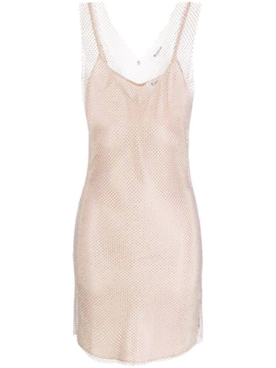 Blugirl Mesh-trim Mini Dress In Rosa