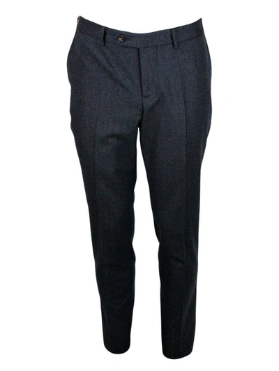 Brunello Cucinelli Trousers Made Of Soft And Precious 100% Virgin Wool With Front And Back Pockets, Zip Closure. Italia In Grey