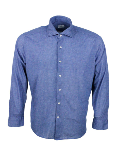 Sonrisa Long-sleeved Button-up Shirt In Blue