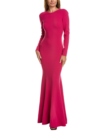 Michael Kors Collection Wool-blend Fishtail Gown In Pink