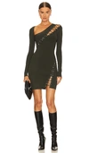 Nicholas Channing Long Sleeve Lace Up In Dark Green
