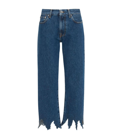 Jw Anderson Cropped Flared Jeans In Blue