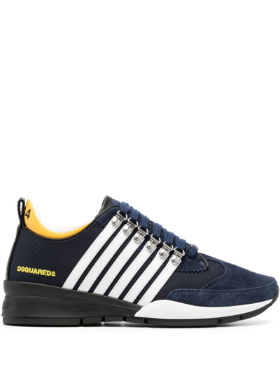 Dsquared2 Striped Low-top Sneakers In Blue