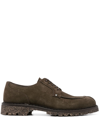 Canali Lace-up Suede Shoes In Green
