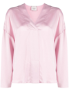 Alysi V-neck Silk Shirt In Pink