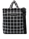 MARNI LOGO-PATCH CHECKERED TOTE BAG