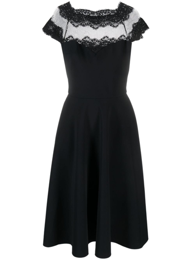 Chiara Boni La Petite Robe Women's Ariba Net & Lace Midi-dress In Nero