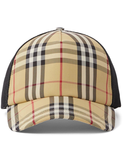Burberry Men's Vintage Check Trucker Hat In Beige