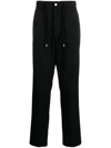 ROBERTO CAVALLI LOGO-EMBROIDERED COTTON TROUSERS