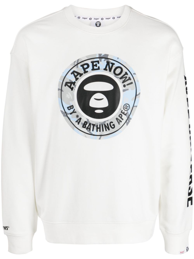 A Bathing Ape Sweatshirt Mit Logo-print In White
