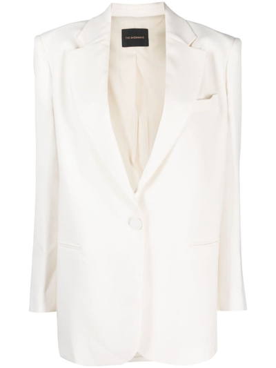 The Andamane Single-breasted Cotton-linen Blend Blazer In Off White